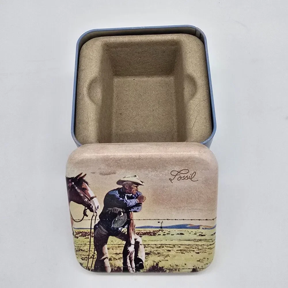 2011 Fossil Watch Box ONLY Western Cowboy Ranch Theme - Picture 6 of 6